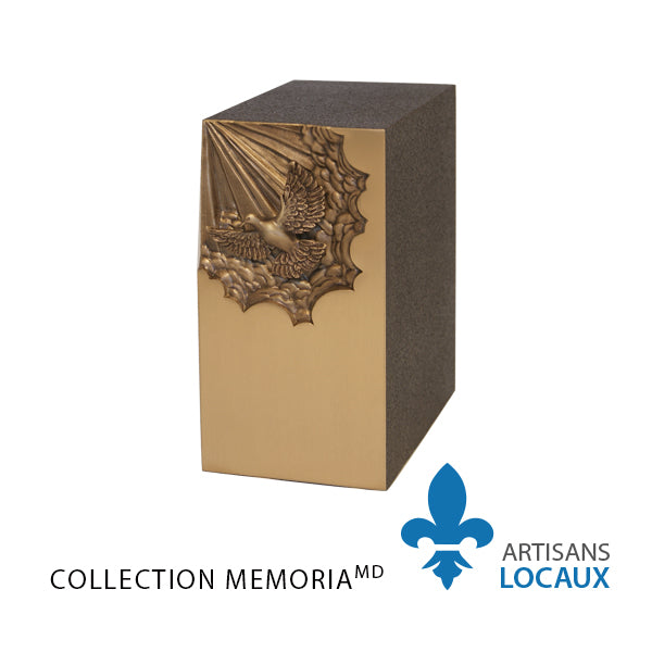 Bronze urn with ornate front