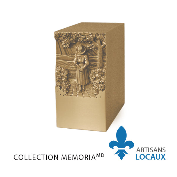 Bronze urn with ornate front