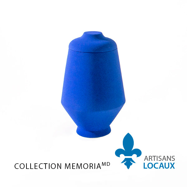 Monumental size blue ceramic urn