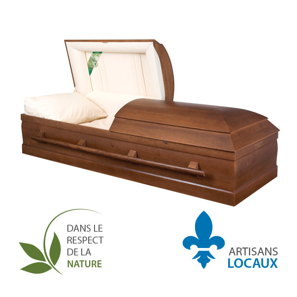 Satin-finish poplar coffin