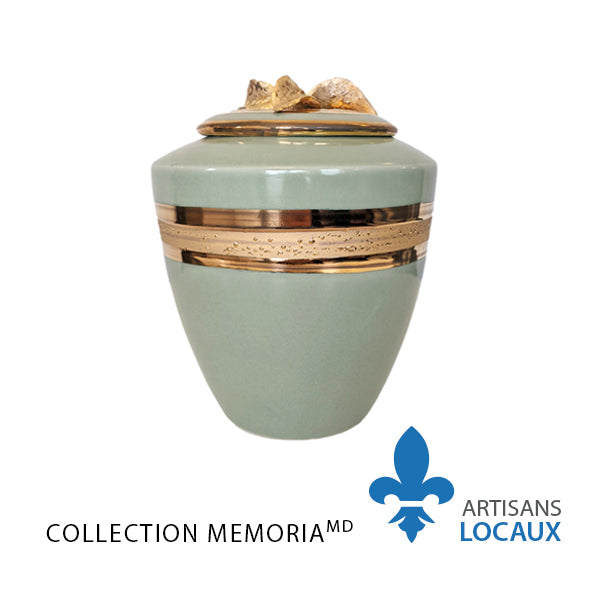 Golden leaf urn