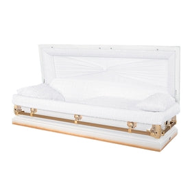 Cercueil en acier aries blanc de calibre 20