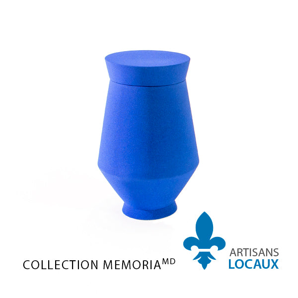 Monumental blue ceramic urn