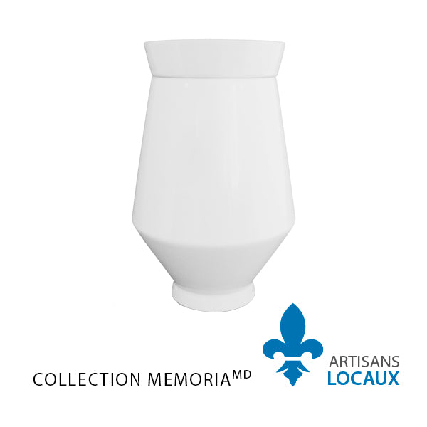 White ceramic urn