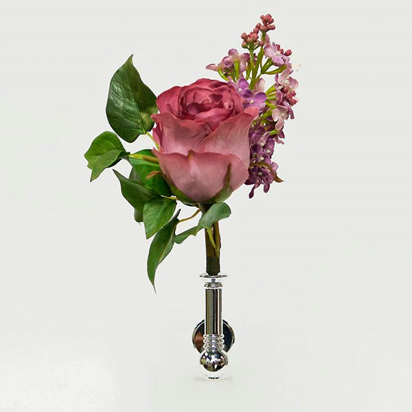 Rose et lilas pour vase à niche