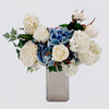 White and blue bouquet for burial