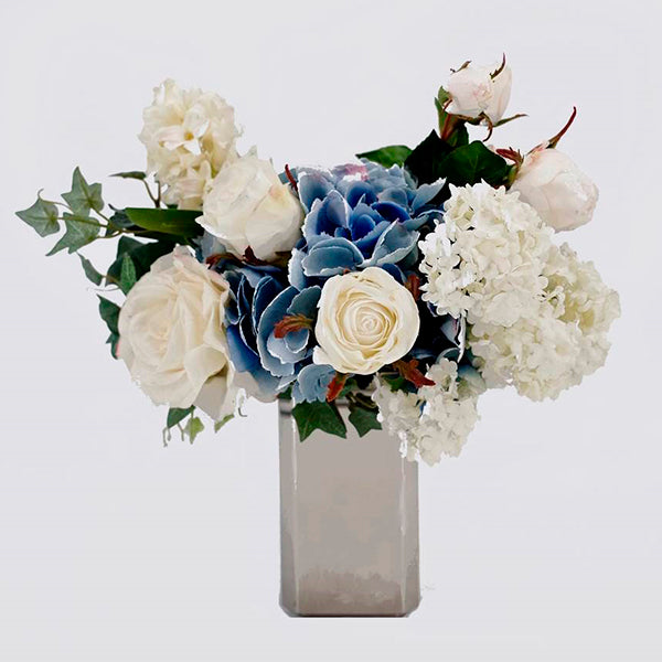 Bouquet blanc et bleu pour enfeu