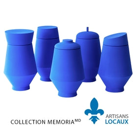 Monumental blue ceramic urn