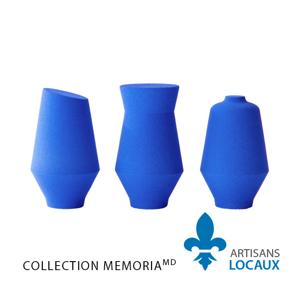Blue ceramic reliquary