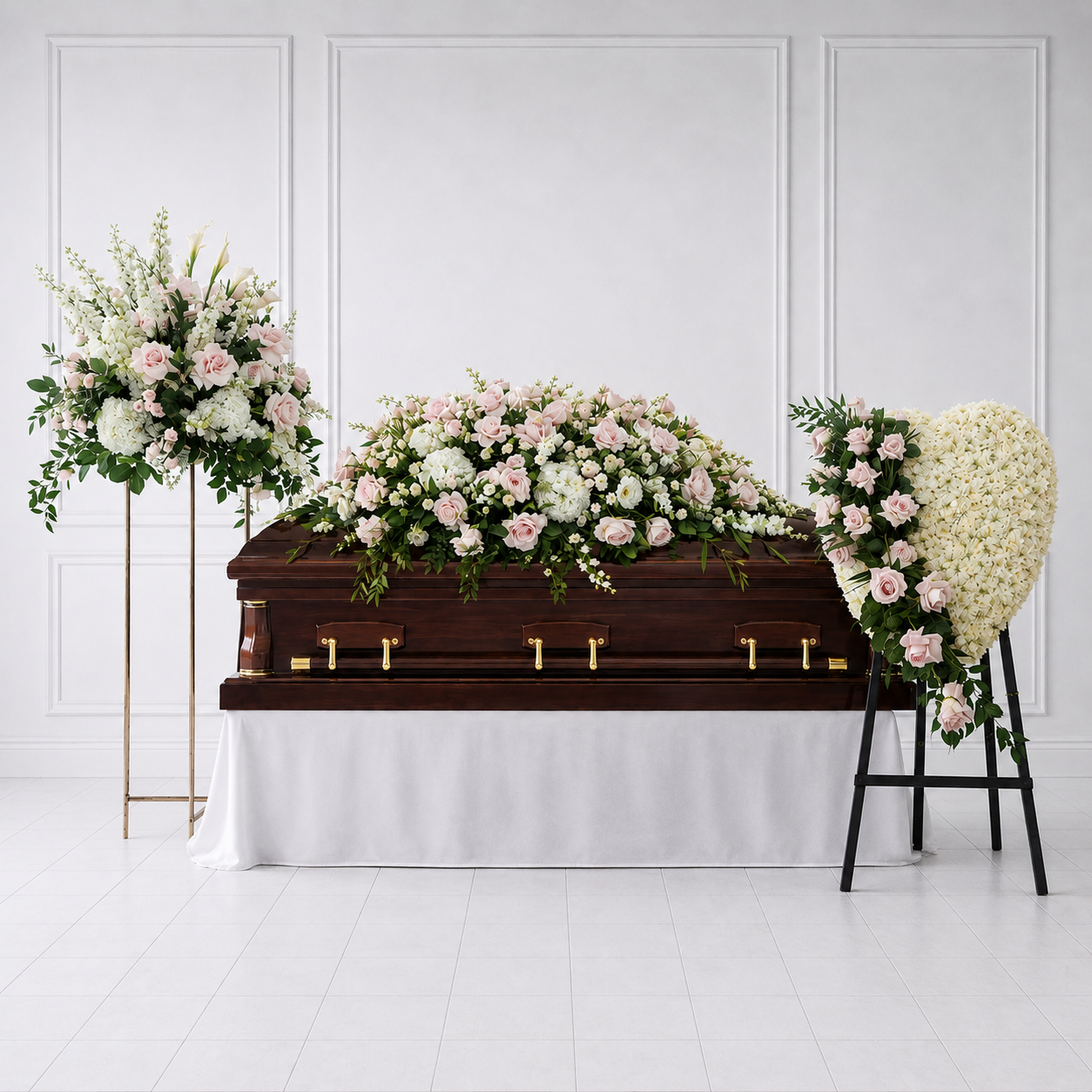 Hommage rosé (ensemble cercueil)