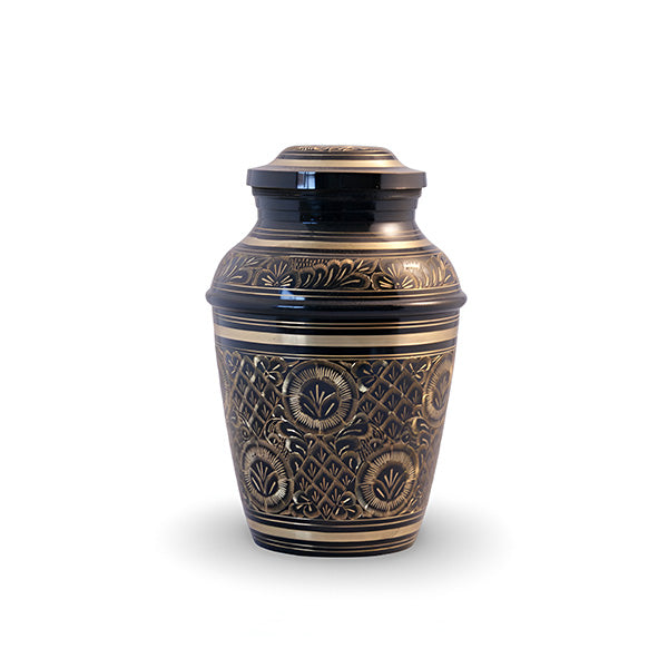 Black brass urn